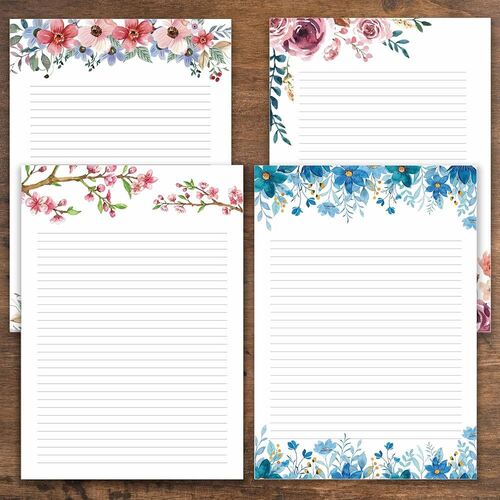 A4 Size Designer Floral Paper