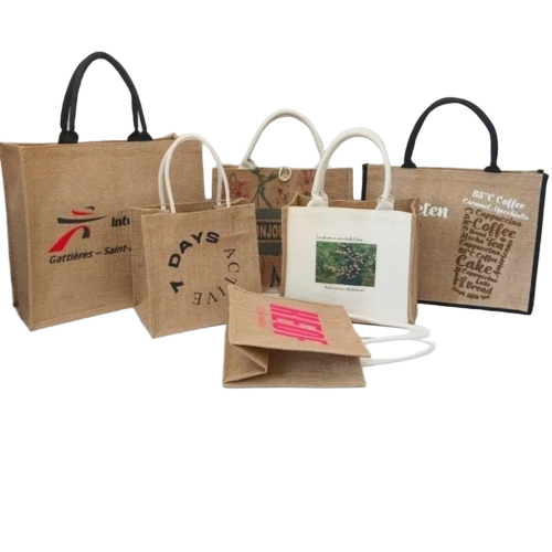 Eco Friendly Jute Bag - Brown Natural Fiber, Reusable Lightweight Design, Strong Weave