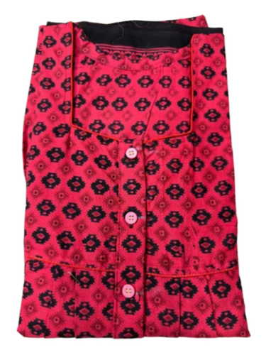 Flower Printed L Size Cotton Nighty - Color: Custom