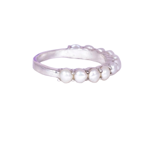 Round Pearl Silver Ring