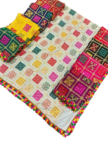 Cotton Phulkari Designer Dupatta