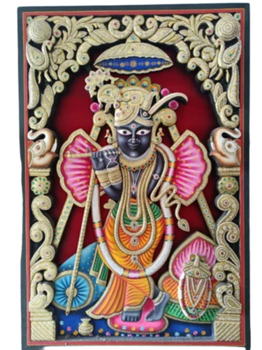 Shree Krishna Radha Oil Canvas Paintings - Mount Type: Wall Mount