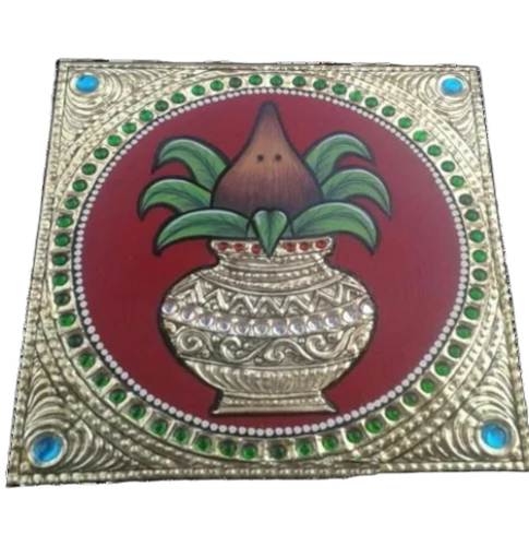25 Inch Kalasam Tanjore Painting - Features: Traditional Artwork