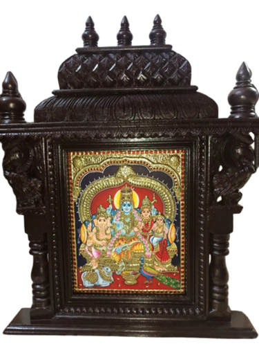 Lord Shiva Family Tanjore Painting - Features: Premium Artwork