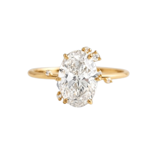 Moissanite Round 925 Silver Ring
