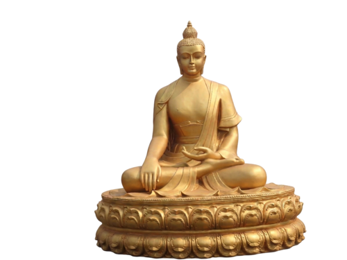 Golden Frp Buddha Statue - Design Type: Modern Spiritual Art