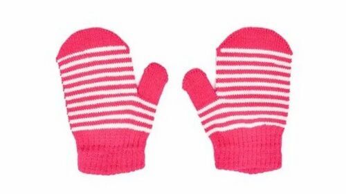 Pink Full Finger Wooven Gloves
