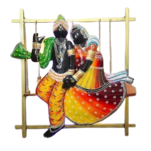 Radha Krishna Decorative Led Handicrafts - Fine Finished, Multiple Colors | Classical Style, Durable, Customized Size, Indoor LED Lighting