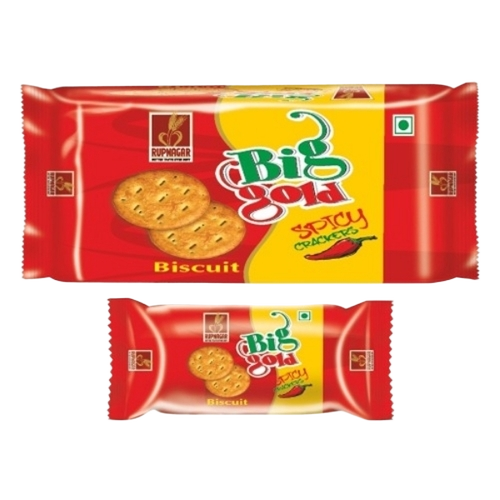 Big Gold Spicy Biscuits - Vacuum Pack, Round Shape, 6 Months Shelf Life | Glucose, Soft Texture, Spicy Taste