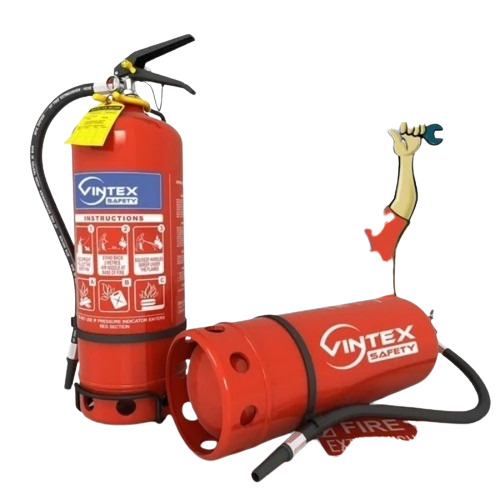 Fire Extinguisher - Steel 6 Kg Red, Stored Pressure ABC Powder, Class A, 3 A 34 B C Fire Rating, Industrial Use