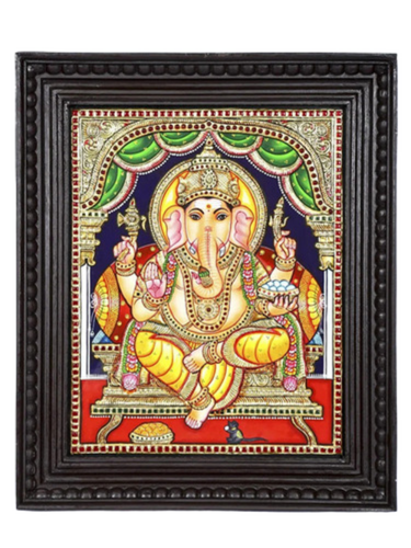 Ganesha Tanjore Painting - Color: Multi Color