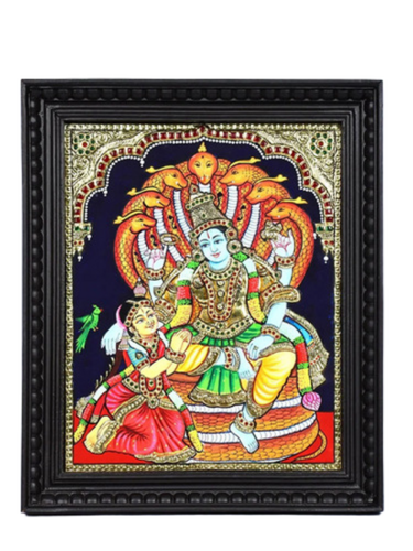 Lakshmi Narayana Tanjore Painting For Decoration - Color: Multi Color