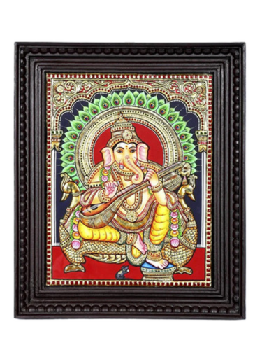 Lord Ganesha Tanjore Painting - Color: Multi Color