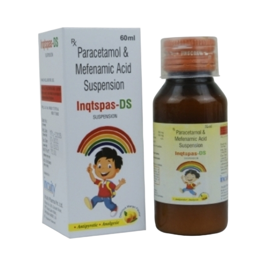Paracetamol Suspension - Mefenamic Acid 50mg & Paracetamol 125mg, 60ml Bottle | Anti-Bacterial, Liquid, Suitable For All