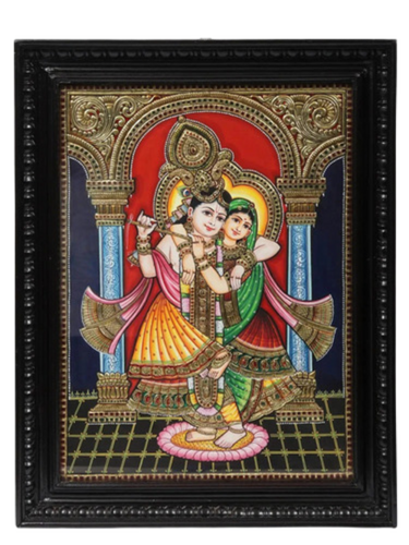 Radha Krishna Tanjore Painting - Color: Multi Color
