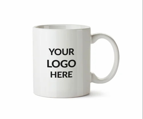 Customized 400Ml Ceramic Coffee Mug - Color: White