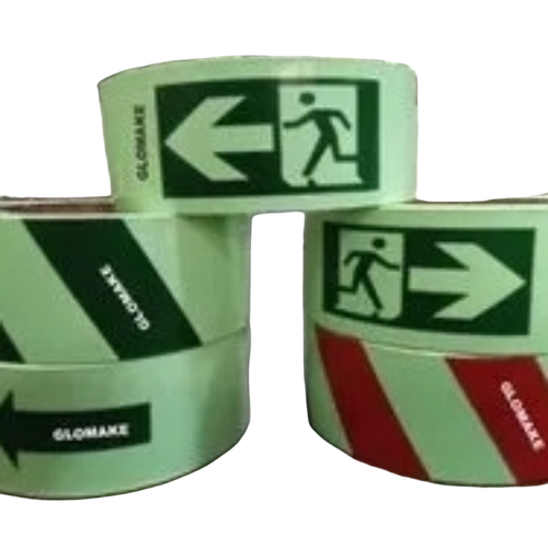 Glow Tape - Vinyl 40mm x 10m Greenish Yellow | Single-Sided Visible in the Dark Emergency Marking