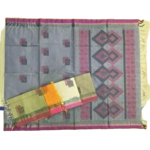 Handloom Village Cotton Sarees - 6.3 m Multicolor, Printed | Good Quality, Custom Size, Summer Winter