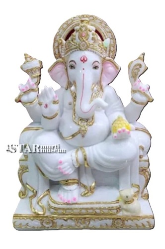 Marble Ganesha Statue With Four Hands