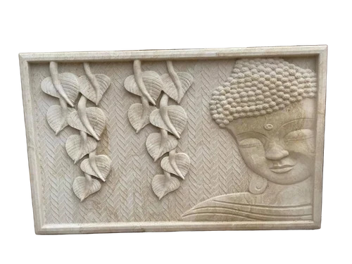 Mint Stone Buddha Wall Mural - Feature: Durable