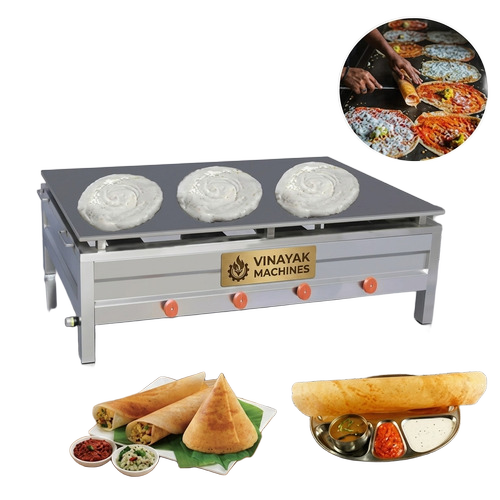 Vinayak Machines Commercial 24 X 48 Inch Gas Operated Ss Dosa Bhatti Machine - Material: Stainless Steel