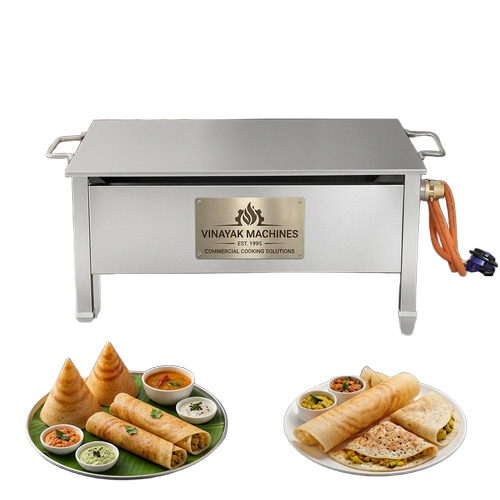 Vinayak Machines Commercial Gas Operated 15 X 27 Inch Bhatti For Dosa, Omelet And Uttapam - Height: 31 Centimeter (Cm)