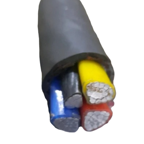 25 Sq Mm 3.5 Core Aluminium Armoured Cable - Aluminium, Black, High Voltage | Durable Insulation, Armoured Protection, Underground Use