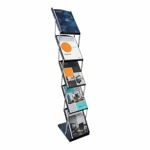 ABHA PRINTA AR Metal Catalogue Stand AcA A  Foldable Black Display Rack (Brochures & Magazines
