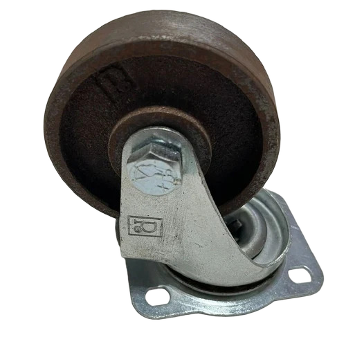 Black Cast Iron Caster Wheel - Usage: Heavy Duty Equipment