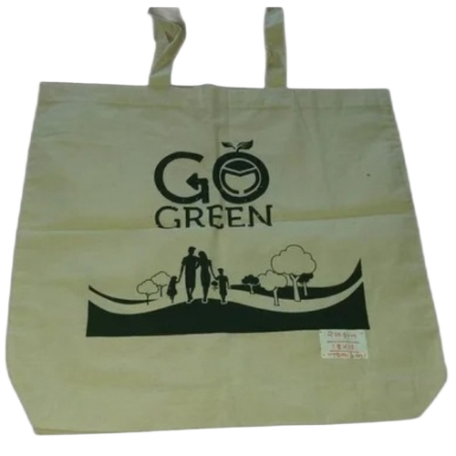 Cream Printed Cotton Tote Bag - Durable Canvas, Customized Size, Multiple Colors, Loop Handle