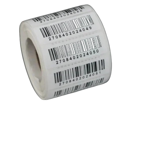 Pre Printed Barcode Label - Color: White