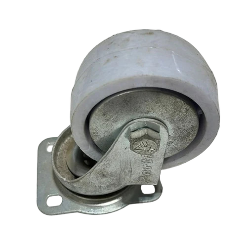 White Polished Polyurethane Caster Wheel - Usage: Commercial Equipment