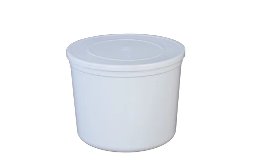 3000Ml Round Plastic Container - Color: White