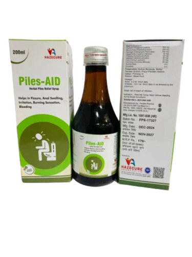 Ayurvedic Piles Syrup - 200 ml Bottle, Sugar Free | Tulsi, Constipation Relief, Piles Treatment