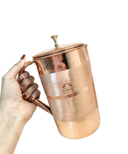 Pure Copper/Tamba Water Jug With Lid - Color: Copper