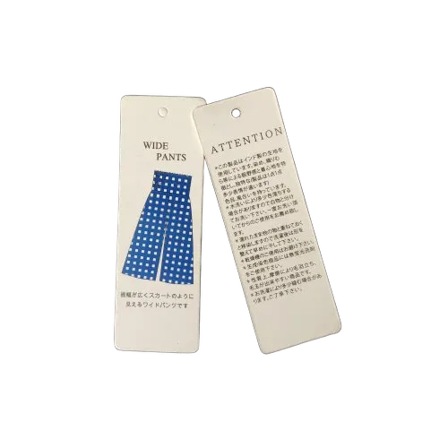 White Garment Hang Tag - Coating Type: Gloss Coated