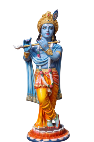 Krishna Fiberglass Statue - Color: Blue