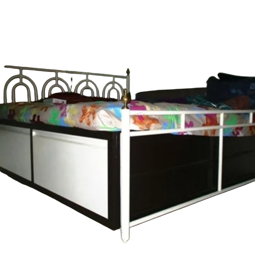 White Stainless Steel Bed