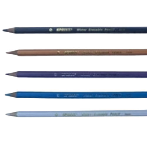 Wooden Sprint Water Erasable Pencil - Wooden Lacquer Coated Break Resistant Lead | Comfortable Grip Smudge Free Ergonomic Shape