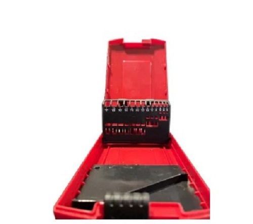 Plastic Drill Bit Case - Color: Red
