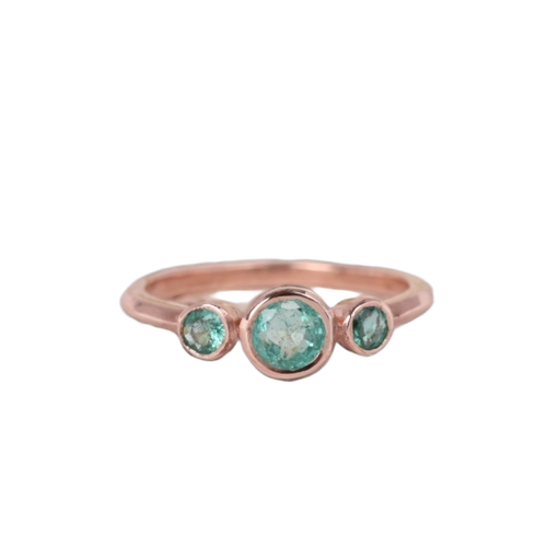 High Polish Gold Emerald Ring
