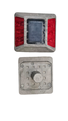 Aluminium Solar Road Studs With Shank - Color: Red