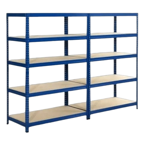 Metal Slotted Angle Rack - Steel All Sizes Blue Powder Coated | Modular Design Adjustable Shelves Corrosion Resistant Durable Structure