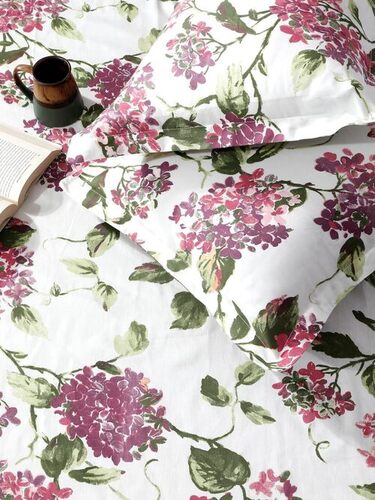 White Floral Cotton Bedsheet