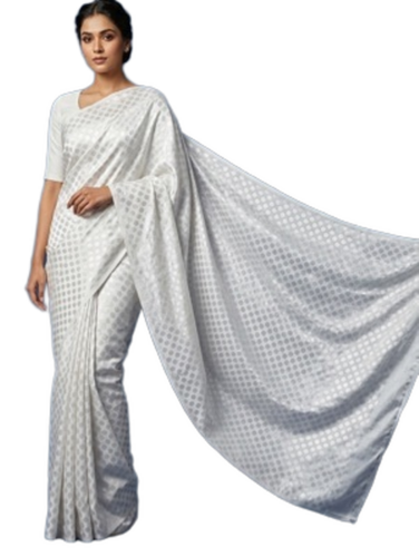 Jacquard Saree - Color: White