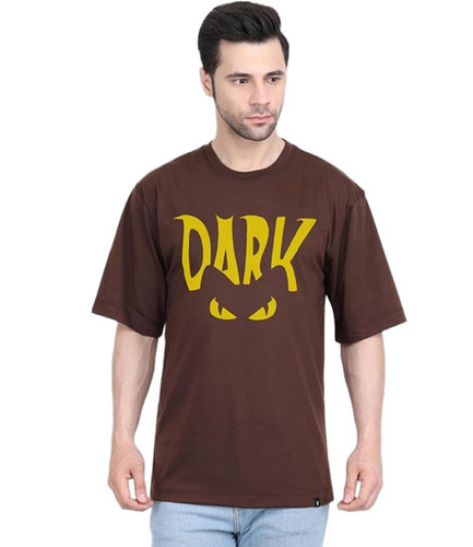 Mens T Shirts - Cotton, S-XXXL, Brown, O-Neck | Quick Dry, Lightweight, Neatly Stitched, Printed Pattern