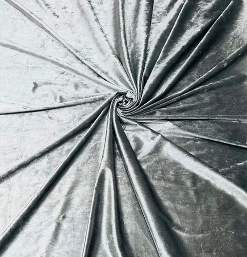 Textile Velvet Fabric - Velvet Material, Gray Color, Soft Smooth Texture | Anti-Wrinkle, Tear-Resistant, Quick Dry, Washable