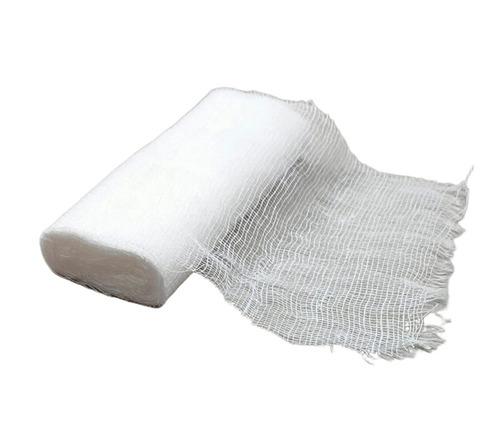 White Cotton Bandage - 100% Cotton, Standard Size, White | Disposable, Surgical Use, Low Linting, Non-Stretchable