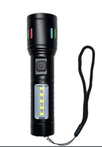 Black Round Rechargeable Led Torch