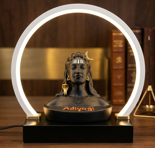 Shiva/Adiyogi Decorative Statue With Lighting - Color: Matte Black
